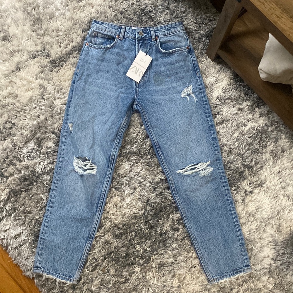 Zara Ripped Mom Jeans